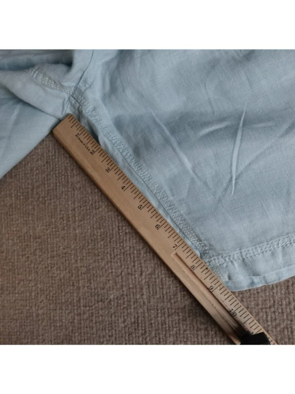 Onia Mens Shorts 38 Blue Solid 100% Linen Zip Fly 9.5